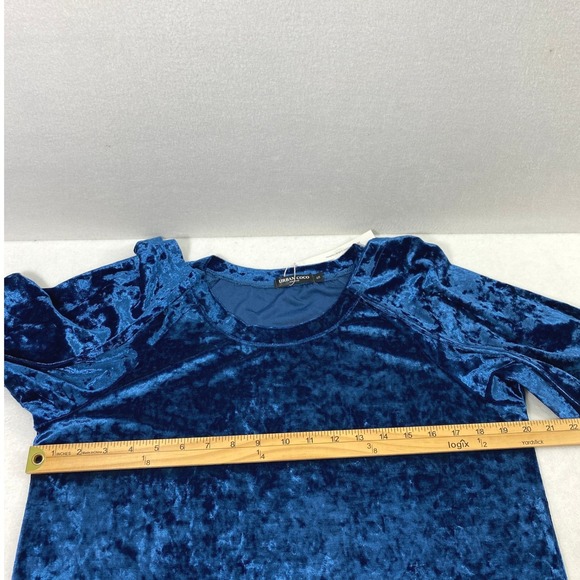 Urban Coco Blue Crushed Velvet Long Sleeve Top Womens Small Fairycore NWT - Picture 5 of 12